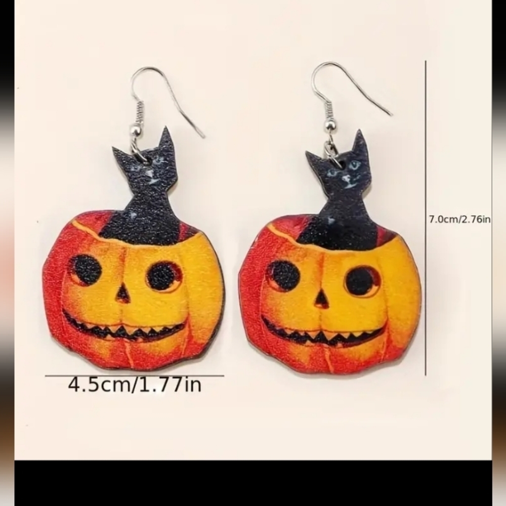 Halloween Pumpkin Fashion Jewelry Earrings! Fun, cute, spooky and adorab… - Picture 4 of 7